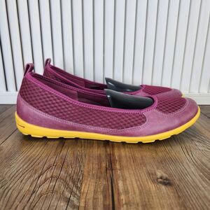 ECCO Biom C-Trail Ballet Flats Shoes Womens Sz 10.5 Purple Yellow Casual Comfort